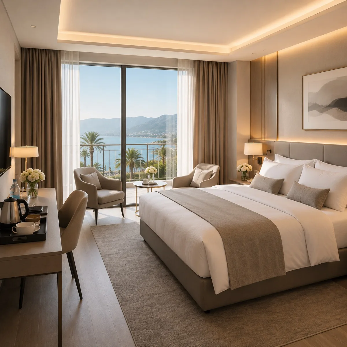 Luxury partner hotel room with sea view